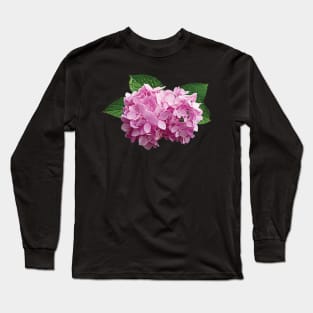 Hydrangeas - Pale Pink Hydrangea Long Sleeve T-Shirt